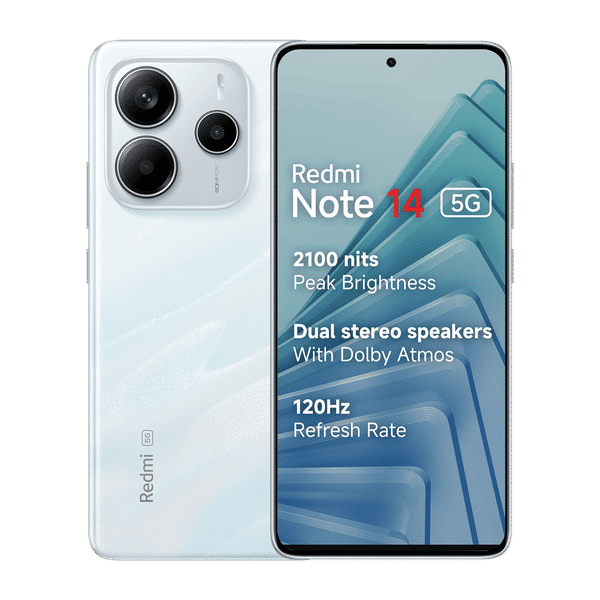 Buy Redmi Note 14 5G (8GB RAM, 256GB, Mystique White) Online - Croma